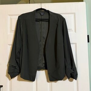 City Chic Dark Green Women's Cropped Blazer